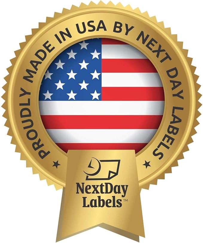 NextDayLabels 2.13x5.5 Inch Rectangle Stickers White Blank Labels for Laser Inkjet Printer - 8 Per Sheet Self-Adhesive Unique Size Label Made in USA - 200 Labels