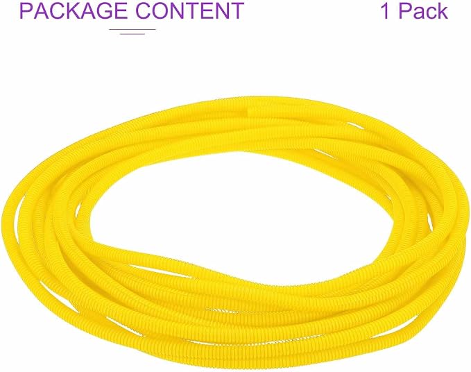 DMiotech 50ft Wire Loom Split Tubing 3/8 Inch(9.5mm) ID, Cord Protectors from Pet Flexible Conduit Cable Management for Office Home Garden, Yellow
