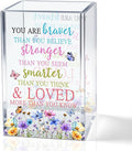 You are Braver Than You Believe Acrylic Pencil Pen Holder Cup, Wildflowers Makeup Brush Storage Organizer, Women Affirmation Desk Accessories Holder, Graduation Gifts for Daughter Niece