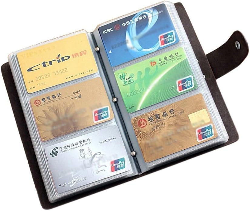 boshiho Leather Credit Card Holder Business Card Case Book Style 90 Count Name ID Card Holder Book