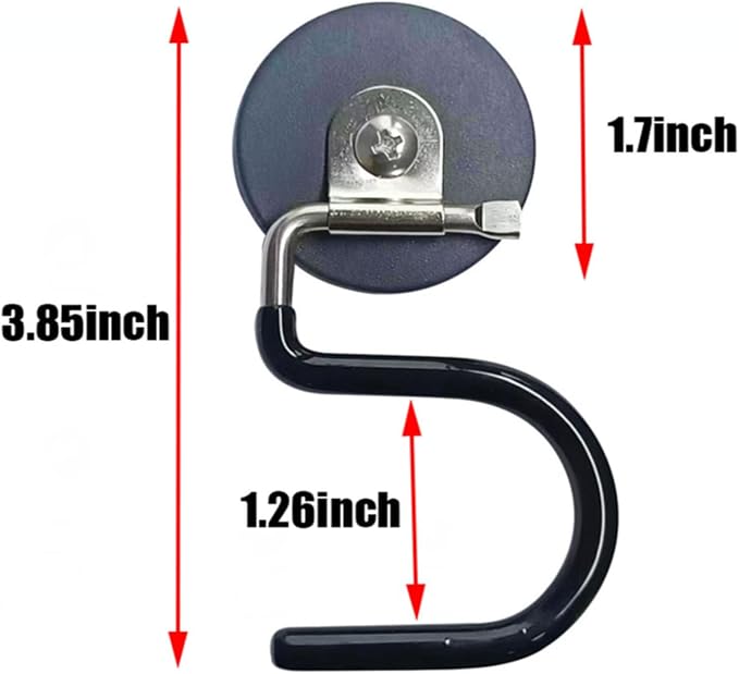 2PCS Magnetic Broom Rack Magnetic Hook S-Shaped Wall-Mounted Stainless Steel Heavy Duty Broom Mop Handle Holder for Kitchen Garage