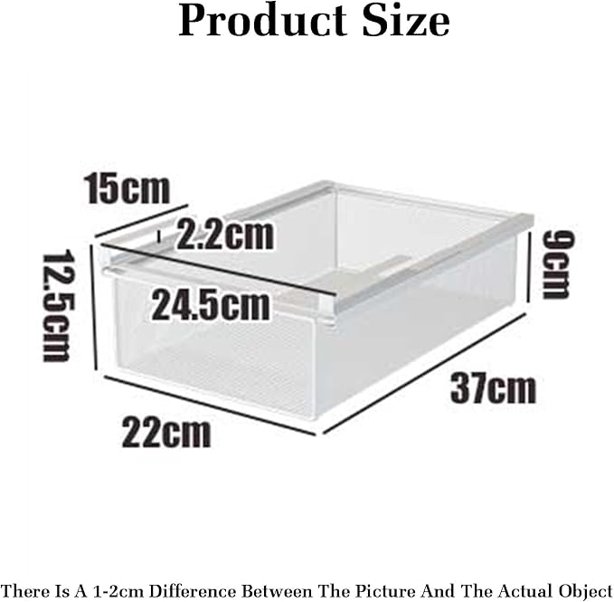 Pull Out Cabinet Storage Basket,Stackable Detachable Baskets Closet Organiser,Easy Pull Out Drawer Dividers for Closet,for Kitchen Office Wardrobes Cupboard Storage(Black,37x22x12.5cm)