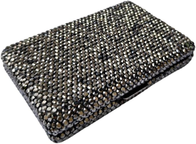 1Pc Card Wallet Card Case Bling Bling Business Card Holder,Black | Fashion,Crystal and Aluminum,Unisex-Adults,Compact Purse,Rhinestone