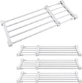 Geetery 4 Pcs Closet Tension Shelf Metal Expandable Closet Shelf Dividers Adjustable DIY Shelf Separators in Closet Tension Rod Storage Rack for Cabinet Kitchen Wardrobe (15''-21.65'' X 9.45'')