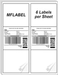 MFLABEL 3-1/3" x 4" Shipping Address Sticker, FBA Labels, 6-UP Sticker Label, White Shipping Label, Easy to Peel, Address Paper for Laser/Ink Jet Printer, 6 Per Page (60000 Labels, 10000 Sheets)