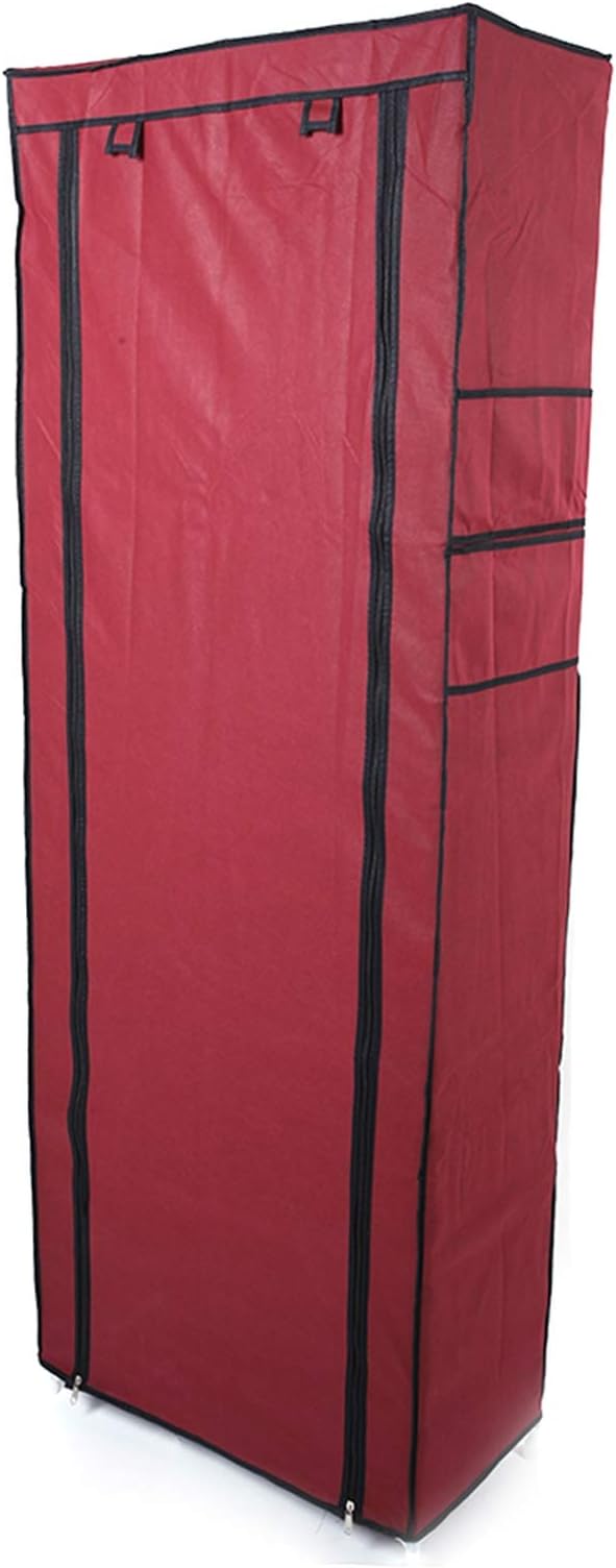 Shoe Rack, 10 Tier Shoe Organizer with Dust Cover, Shoe Storage Shelf for 20-27 Pairs of Shoes, Designed for Doorways, Entryway, Suitable for Sneakers, High Heels, Flats, and Boots (Wine Red)