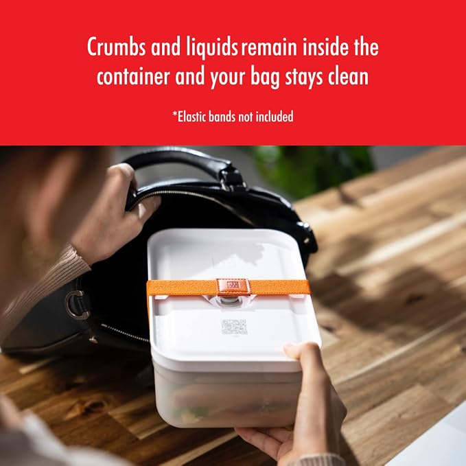 ZWILLING Fresh & Save Plastic Flat Lunch Box, Airtight Container, Meal Prep, BPA-Free, Grey, Semitransparent - Large