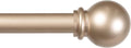 Kenney – Chelsea Curtain Rod, Durable 5/8" Steel Rod with Decorative Ball Ends, Adjustable 28–48" for Light to Medium Weight Curtains, Soft Brass Gold