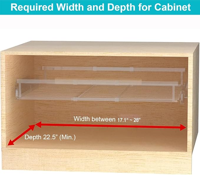 iPEGTOP 3 Pack Pull Out Cabinet Drawer Shelf Organizer, Extendable Sliding Slide Out Pantry Shelves Storage Heavy Duty for Kitchen Cabinets Under Sink, Adjustable Width 17.1~28" W x 22.5" D