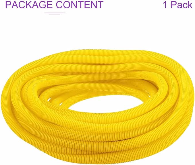 DMiotech 100ft Wire Loom Split Tubing 1 Inch(25.4mm) ID, Cord Protectors from Pet Flexible Conduit Cable Management for Office Home Garden, Yellow