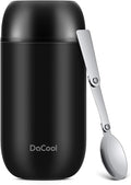 DaCool Adults Food Thermo for Hot Food 24 oz Insulated Food Jar Insulated Lunch Container Vacuum Stainless Steel Soup Thermo for Women Man Leakproof for Office Picnic Travel Outdoors, Black