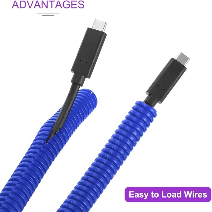 DMiotech 10ft Wire Loom Split Tubing 1 1/2 Inch(38.1mm) ID, Cord Protectors from Pet Flexible Conduit Cable Management for Office Home Garden, Blue
