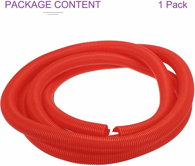 DMiotech 20ft Wire Loom Split Tubing 1 1/2 Inch(38.1mm) ID, Cord Protectors from Pet Flexible Conduit Cable Management for Office Home Garden, Red