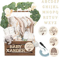 Wooden Baby Shower Crate Closet, Personalized Baby Shower Basket, Brown