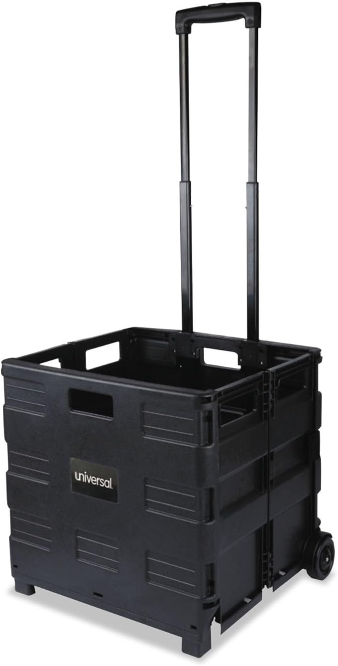 Universal Collapsible Mobile Storage Crate, 18 1/4"x15"x18 1/4" to 39 3/8", Black (14110)