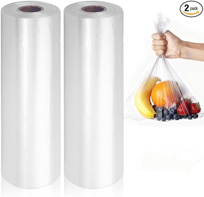 Food Storage Bags, 10" X 14" Plastic Produce Bag, Clear Plastic Bag for Food, Fruit, Meat, Vegetable, Refrigerator Storage, Kitchen, 800 Bags/Roll (2 Rolls)