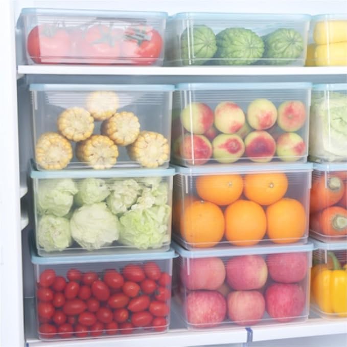 Fridge Storage Containers Kitchen Transparent Food Preservation Box Can Be Heated And Frozen Sealed Box With Lid Refrigerator Storage Box for Refrigerator Fruit Vegetable ( Color : Clear , Size : 8L )