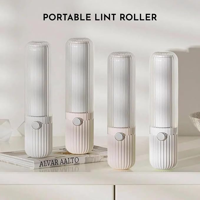 Mini Lint Roller for Clothes Reuseable Pocket Lint Remover for Travel, Portable Sticky Roller for Pet Hair, Small Lint Roller with 4 Rolls Refillable
