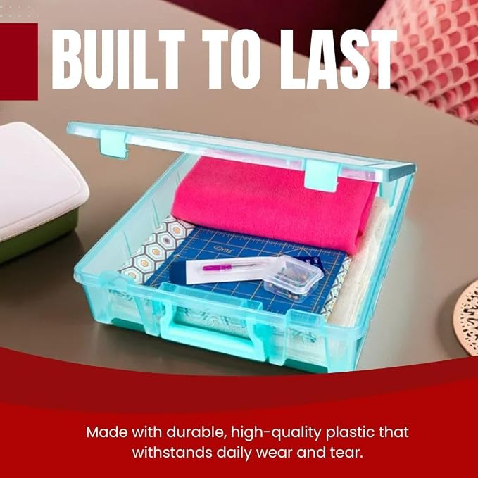 ArtBin 6955AA Super Satchel 1-Compartment Box, Art & Craft Organizer, 1-Pack, Translucent Aqua