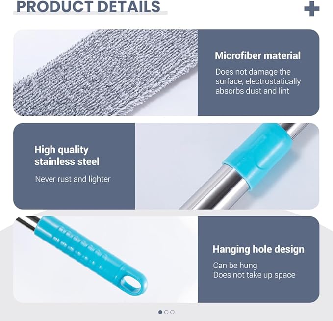 2026 Upgrade Retractable Gap Dust Clean, Extendable Duster Cleaning Tool for Hard-to-Reach Areas, Washable Dusting Brush for Ceiling Blinds Under Furniture (1)
