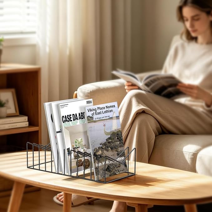 4 Sets 12 Sections Metal Desk Organizer,Office File Holder for Clipboard,Manila Folder,Book & Magazine, Iron Desktop Storage for Kitchen Utensil & Cable,Home Office Organization