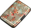 ELFISH Mini RFID Aluminum Wallet Credit Cards Holder Business Card Case Metal ID Case for Men Women（Flower Shadows