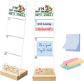 Sticky Note Holder, Monitor Memo Board, Acrylic Post It Note Holder with Wooden Base, Includes 200 Notes, Desk Organizer, Funny Sloth Quote “I’m Not Doing Sh*t Today”
