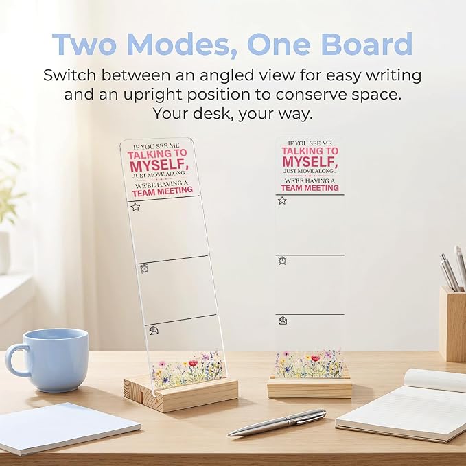 Sticky Notes Monitor Memo Board with Removable Wooden Base If You See Me Talking to Myself Funny Quote Message Board Portable Sticky Note Holder with 200 Sheets Sticky Notes Office Desk Decor Gift