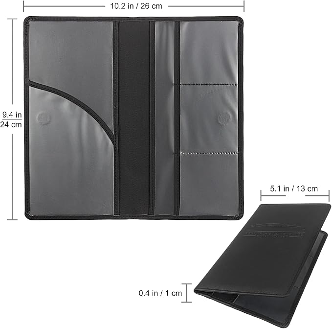 LumiMokki Premium Car Registration & Insurance Card Holder, Black | Vehicle Glove Box Organizer, Magnetic Closure Car Document Holder, For Insurance, Cards, License, Women & Men