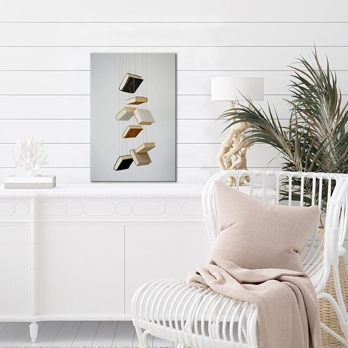 Minimalist Book Art Aesthetic Poster Canvas Wall Art Decoration Living Room Home Decor Bedroom Decoration Poster Framed12x18inch
