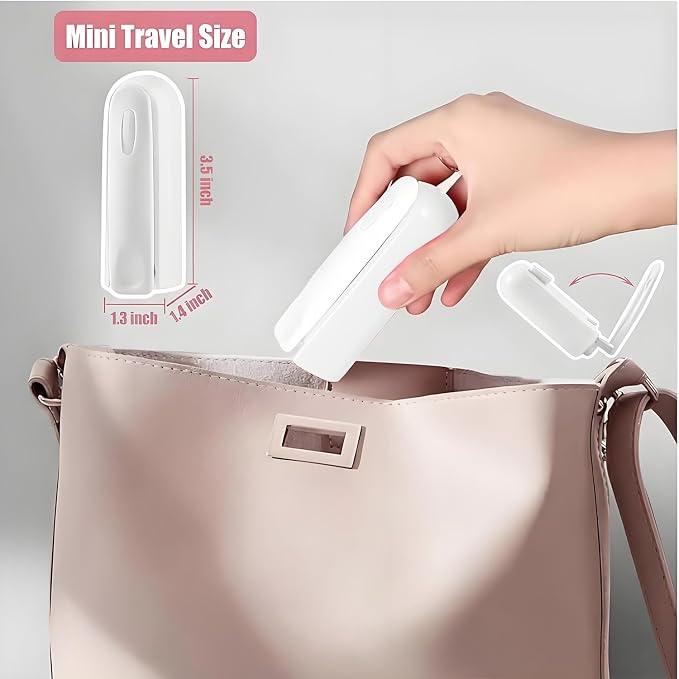 Reusable Lint Roller 2 Pack, Washable Sticky Lint Roller with Cover for Pet Hair, Portable Travel Lint Remover for Clothes, Purse, Furniture, Car, Large Mini Lint Brush for Home and Travel (White)