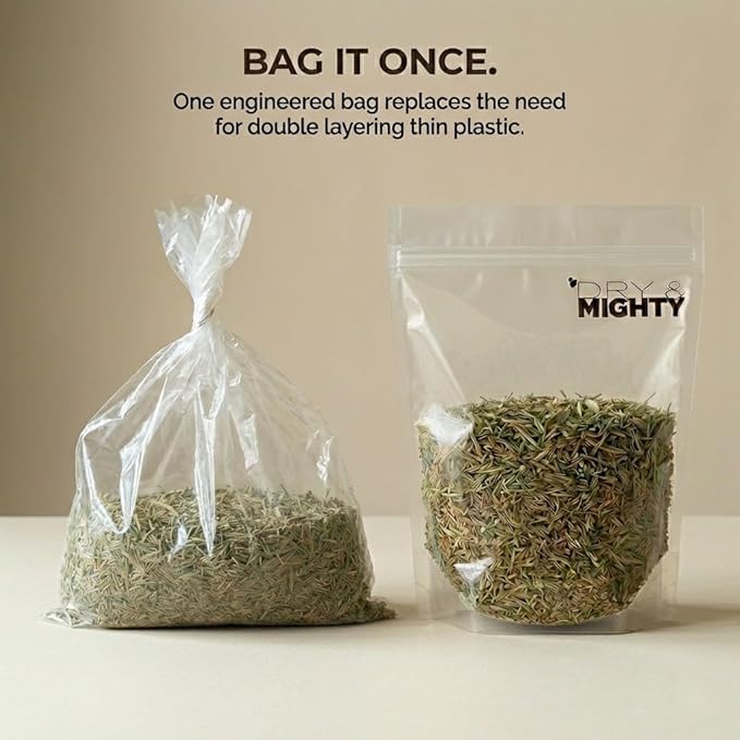 Dry & Mighty Smell Proof Turkey Bag 10 Pack Large 13"x14.5",USA Food Grade, Provides the Perfect Environment for Curing Herbs, Tear-Resistant 1LB Bags, Great for long term herb storage, Bulk