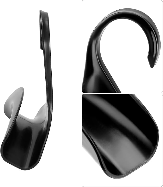QWORK 20-Pack Black Acrylic Purse Hanger Hooks – Compact Closet Organizer for Handbags and Satchels – 4.33" x 4.33" with 1.58" Thickness – Crease-Free Design Suitable for Home Décor
