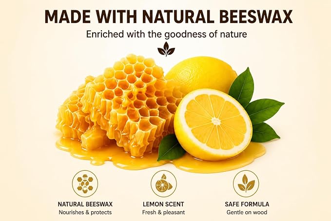 2 PCS 355ml*2, 2026 New Beeswax Wood Polish Spray Furniture Polish and Cleaner Natural Wood Polish Spray for Living Rooms Kitchens Wood Furniture Floors Cleans Restores Shine Scratches
