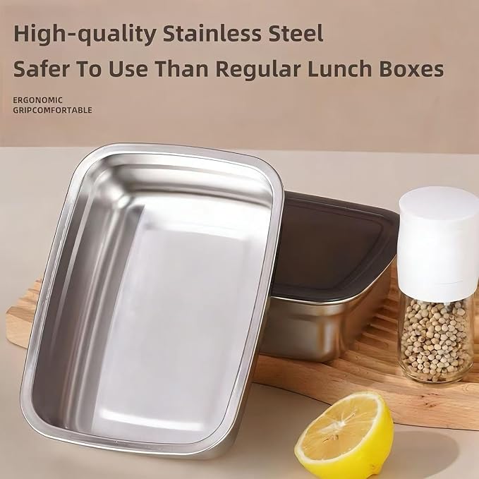 10 Pack Stainless Steel Food Storage Containers with Airtight Leak-Proof Lids, 34oz Reusable Meal Prep Lunch Boxes, Freezer & Dishwasher Safe Metal Containers for Leftovers & Snacks