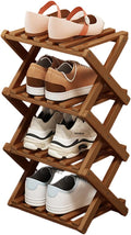 YYW Bamboo Shoe Rack, Foldable Vertical Free Standing Shoe Storage Shelf | Foldable design, Free standing for entryway or living room, Vertical shoe organizer, Space saving closet shelf