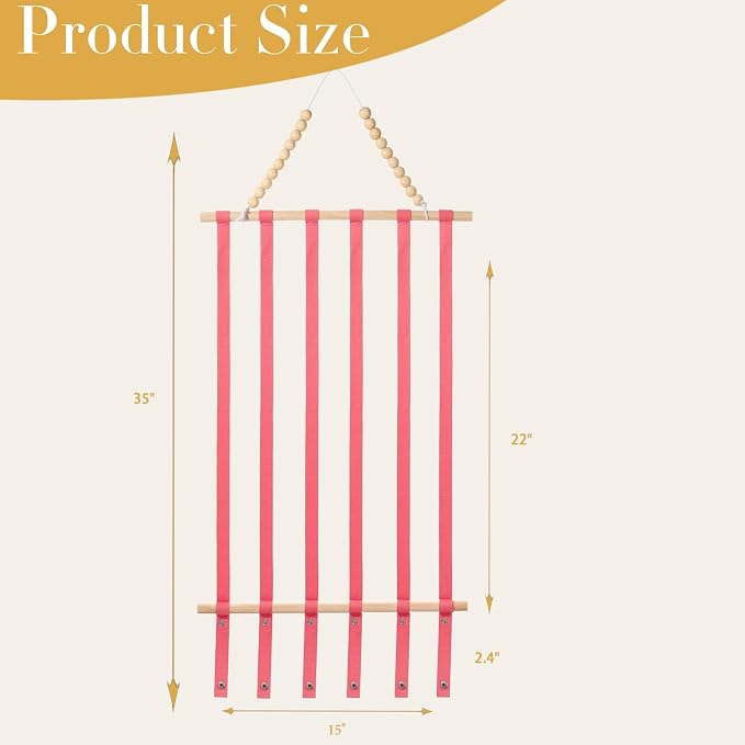 YOcity Bow Holder for Girls Hair Bows Hair Bow Organizer,Baby Headband Holder for Girls Hair Accessories Display Wall Door Closet Decor for Nursery Baby Toddler Room Pink
