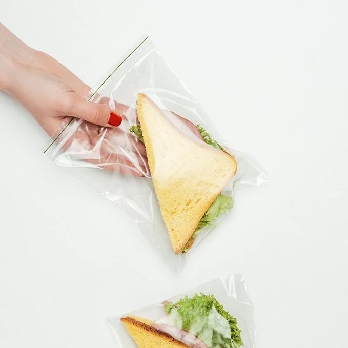 Transparent Plastic Airtight Seal Bags Ideal for Freezing Food, Document Storage, Reusable and Preserving Bags - Ofitury (300 Bags, 400 x 500 mm)