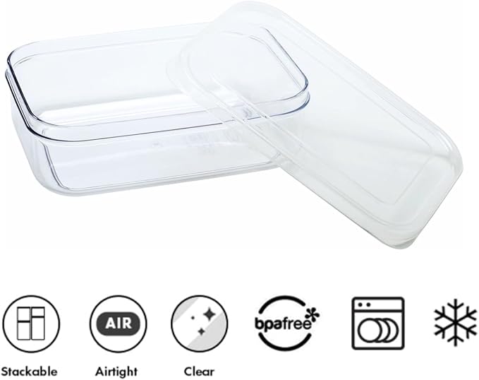 Lustroware Micro Clear Food Storage Container Set of 3 with Lid, BPA Free Shatterproof Canister, Dishwasher Microwave Safe, Fridge Pantry Refrigerator Organizer, Made in Japan (21 oz)