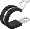RTHIEAI 100 PCS 3/8 Inch Stainless Steel Cable Clamps - Insulated, Hose & Pipe Clamps