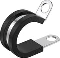 RTHIEAI 100 PCS 1/2 Inch Cable Clamps - 304 Stainless Steel, Insulated, Hose & Pipe Clamps