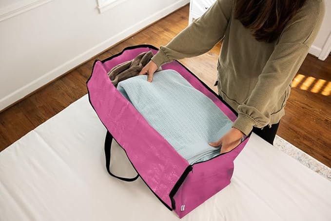 ClearSpace Oversized Moving Bags or Storage Bag – Large Moving Boxes with Backpack Straps, Zippers & Handles – Heavy-Duty Packing Bags for Moving, College Dorm, Christmas Decorations, 8 Pack