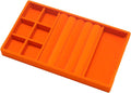 Velvet Jewelry Trays for Drawers, Orange Stackable Jewelry Drawer Organizer Inserts, Ring Earring Necklace Bracelet Holder Organizer Storage Display Tray with Removable Dividers, 3-in-1