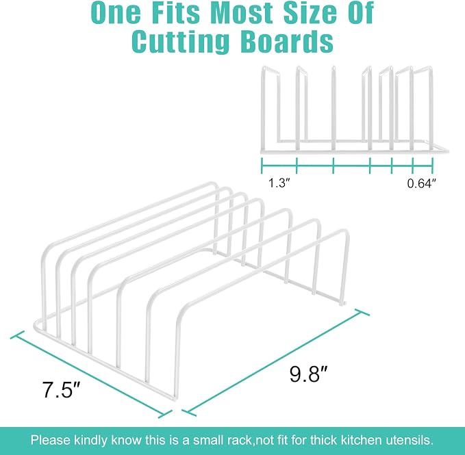 SIBAO [2-Pack] Large Cutting Board Organizer, Cutting Board Holder Rack Baking Cookie Pan Sheets Cooling Racks Storage Stand for Kitchen Cabinet -Divided Holder with 6 Slots(White)