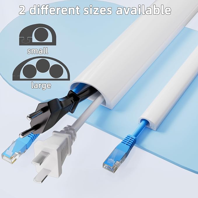 118”Cord Hider for Wall Mounted TV,Adhesive One-Cord Cable Hider for Wall,Cord Covers Raceway Kit for Wires Hider,Flexible Silicone Cable Concealer for Home Office,W 0.54”× H 0.39”