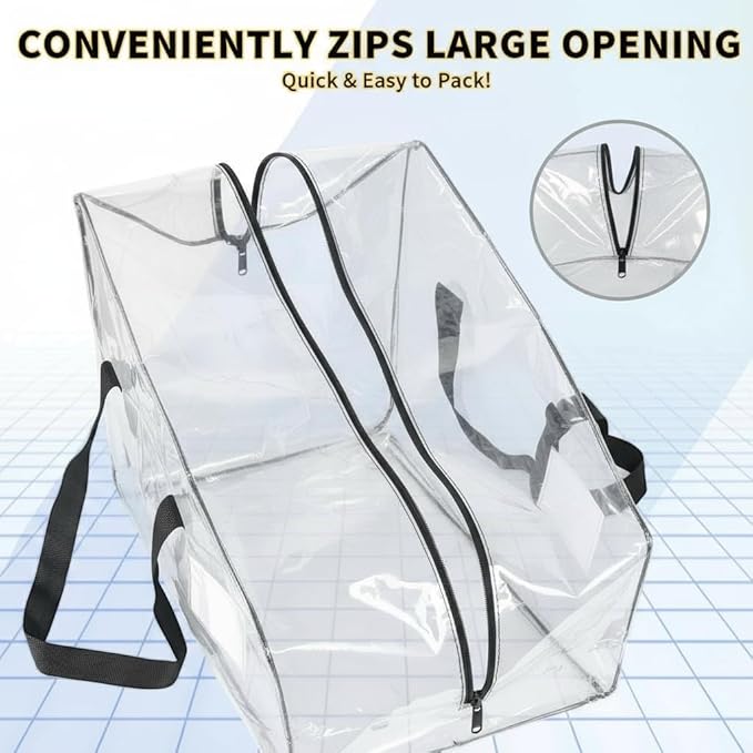 Heavy Duty Extra Large Moving Bags,121 Gallon Jumbo Packing Bags,Huge Moving Storage Bags with Strong Zippers & Carrying Handles,Reusable Big Moving Storage Bags for College Dorm Travel 2Pack,Clear