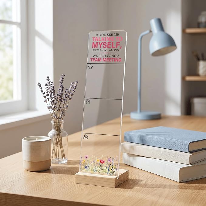 Sticky Notes Monitor Memo Board with Removable Wooden Base If You See Me Talking to Myself Funny Quote Message Board Portable Sticky Note Holder with 200 Sheets Sticky Notes Office Desk Decor Gift