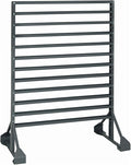QUANTUM STORAGE SYSTEMS QRU-12S-210-96BK Solid Single Sided Rail Bins Racks 12 Shelves 53" H x 36" W x 15" D with 96 Black Bins 6" L x 5" W x 3" H