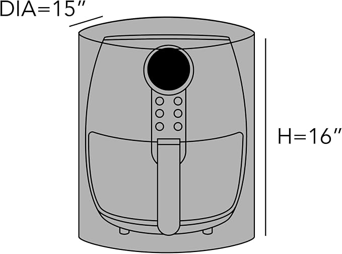 Covermates Keepsakes Air Fryer Cover – Quilted Deep Fryer Appliance Protector for Kitchen Counter Storage – Dust & Stain Resistant – Washable Slip-On Design, Slate