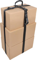 Box Carrying Strap with Handle Adjustable Straps for Battery Box Handheld Belt Carry Straps for Safely Moving and Lifting Heavy Boxes (Black, 118.1 Inch)